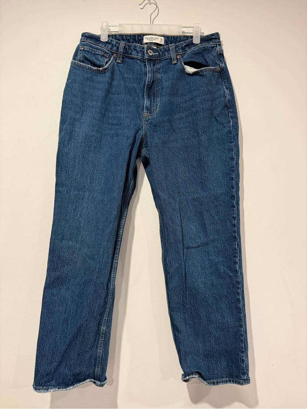 Abercrombie & Fitch The Vintage Straight High Rise Jeans Womens 31 Curve Love 12 - Picture 1 of 5